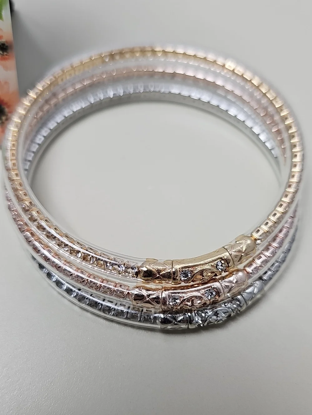 All Weather Crystal Jelly Bangles Womens Bracelets.  (Not Budhagirl